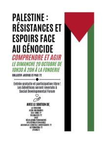 PALESTINE : RÉSISTANCES ET ESPOIRS FACE AU GÉNOCIDE Comprendre et agir